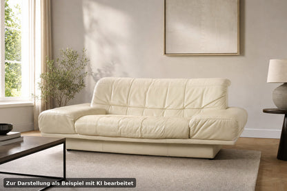 Designer Sofa von Rolf Benz AK Creme Leder Manuelle Funktion Dreisitzer Couch | Rolf Benz - Bild 1
