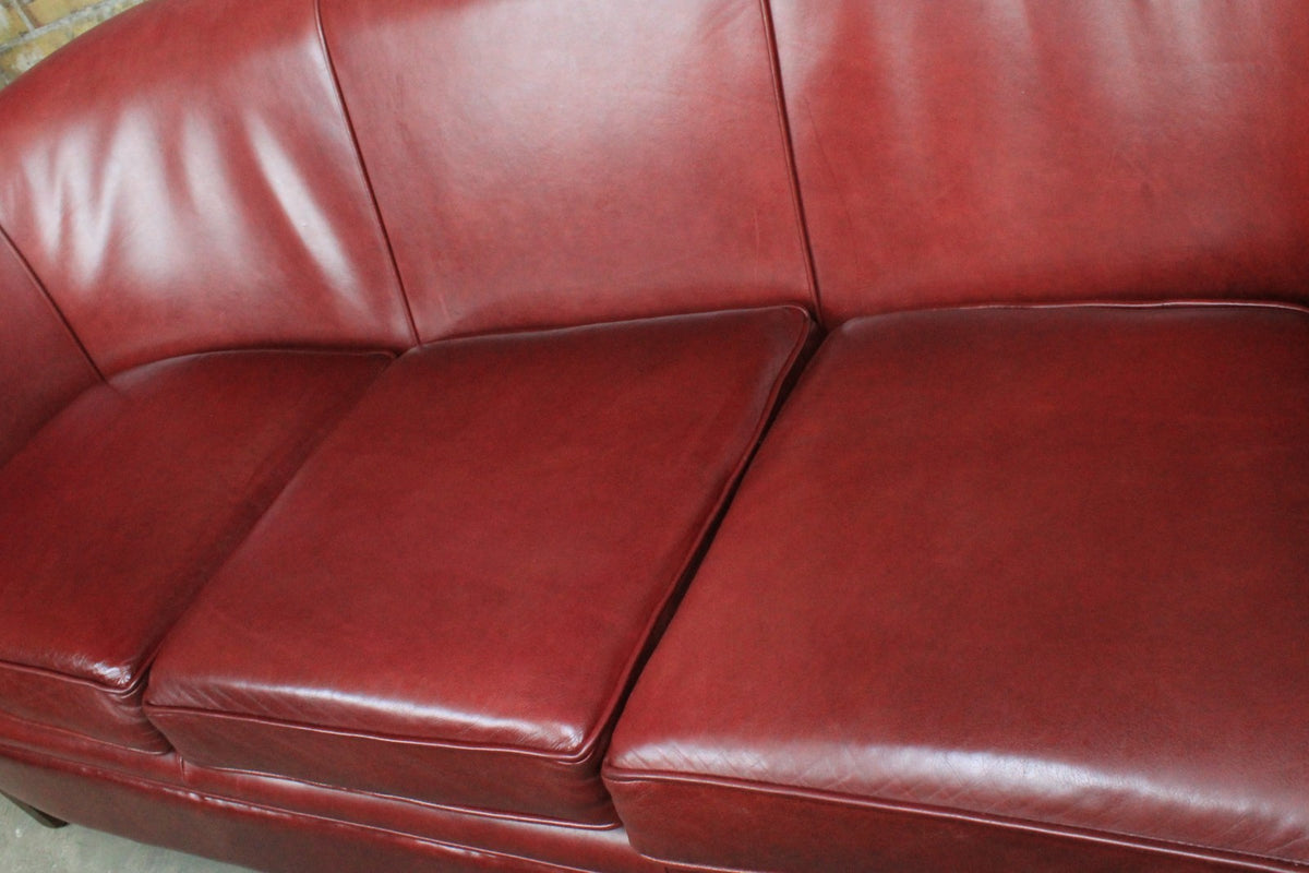 Original Englische Chesterfield Couch Dreisitzer Leder Rot Vintage Clubsofa 1983 | Chesterfield - Bild 6