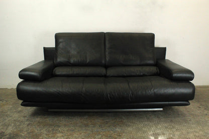 Rolf Benz Modell 6500 Zweisitzer Leder Schwarz Manuelle Funktion Designklassiker | Rolf Benz - Bild 2