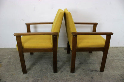 Zwei Vintage Buchenholz Armlehnstühle Mid Century Sessel Orange Stoff Neubezug | CENTURY - Bild 9