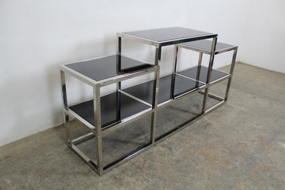 Elegantes Titanium Glasregal Sideboard Bücherregal Mit 6 Schwarzen Glasablagen | Reinstein Möbel - Bild 3