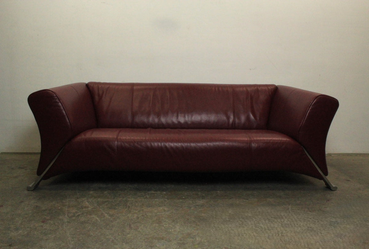Rolf Benz 322 Club Sofa Dreisitzer Designer Couch Echtleder Oxblood Rot | Rolf Benz - Bild 3