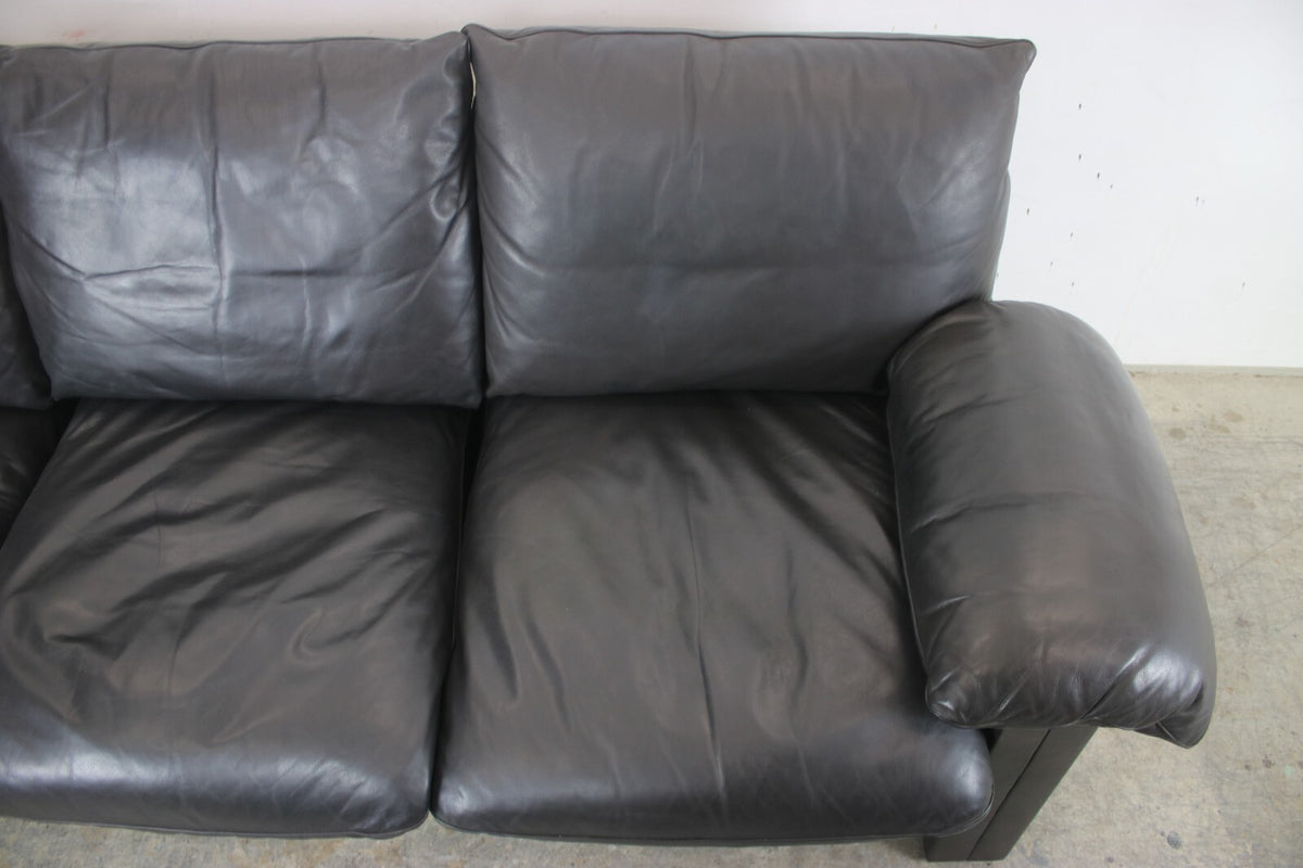 Prächtige Dreisitzer Couch de Sede Daunenkissen Echtleder Schwarz Designer Sofa | De Sede - Bild 5