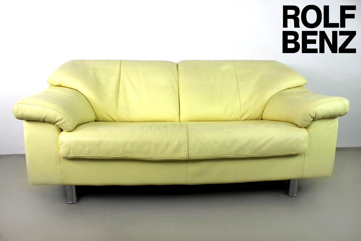 Rolf Benz Sofa Von BMP Creme Echt Leder Zweisitzer Designer Couch Funktion | Rolf Benz - Bild 2