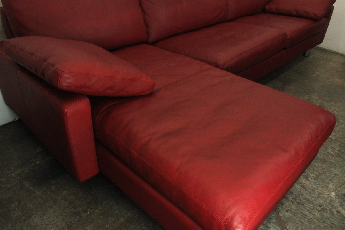 COR CONSETA | 3-SITZER OTTOMANE | ROT LEDER | DESIGNER SOFA | Cor - Bild 7
