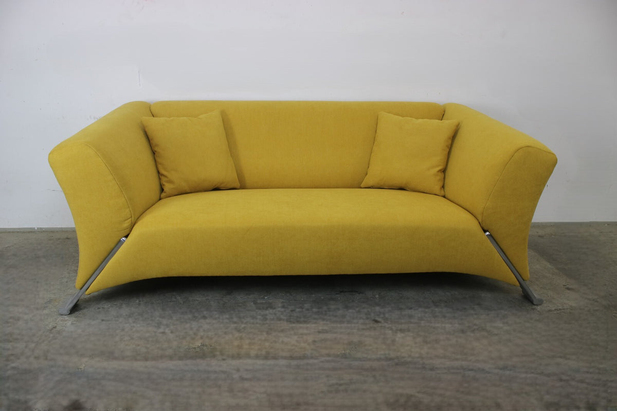 Rolf Benz 322 Clubsofa–Dreisitzer Designer Couch Neu Bezogen in Strahlendem Gelb | Rolf Benz - Bild 2