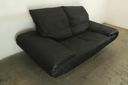 Rolf Benz AK 345 Schwarz Zweisitzer Couch Vintage Designer Sofa | Rolf Benz - Bild 4