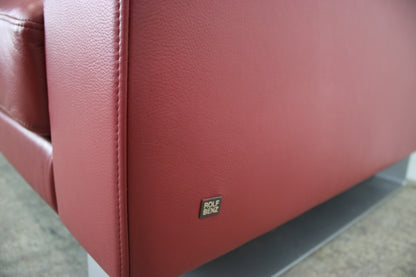 Rolf Benz EGO Designer Couch Auf Kufen Dreisitzer Leder Rot Sofa Mit Armkissen | Rolf Benz - Bild 9
