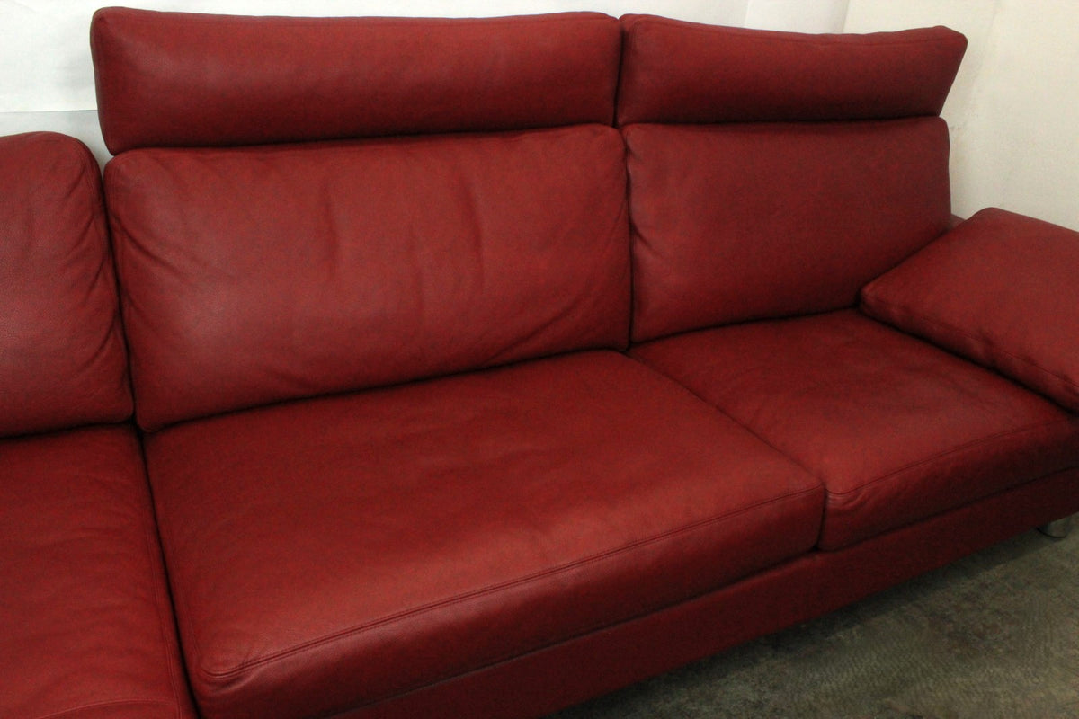 COR CONSETA | 3-SITZER OTTOMANE | ROT LEDER | DESIGNER SOFA | Cor - Bild 8