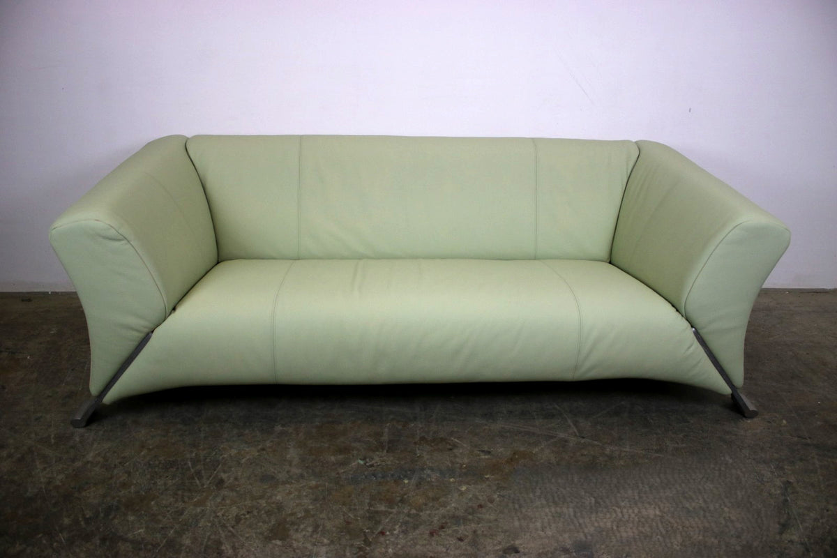 Rolf Benz 322 Club Sofa Dreisitzer Designer Couch Mintgrün Echt Leder Klassiker | Rolf Benz - Bild 2