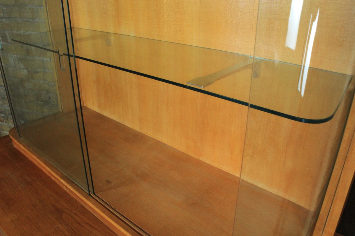 Art Deco Aufsatzschrank Buffet Vitrinenschrank Rundglas Wurzel Nussbaum Antik | ART DECO - Bild 4