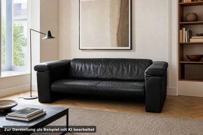 Rolf Benz 6800 Dreisitzer Couch Designer Sofa Echtleder Schwarz | Rolf Benz - Bild 1