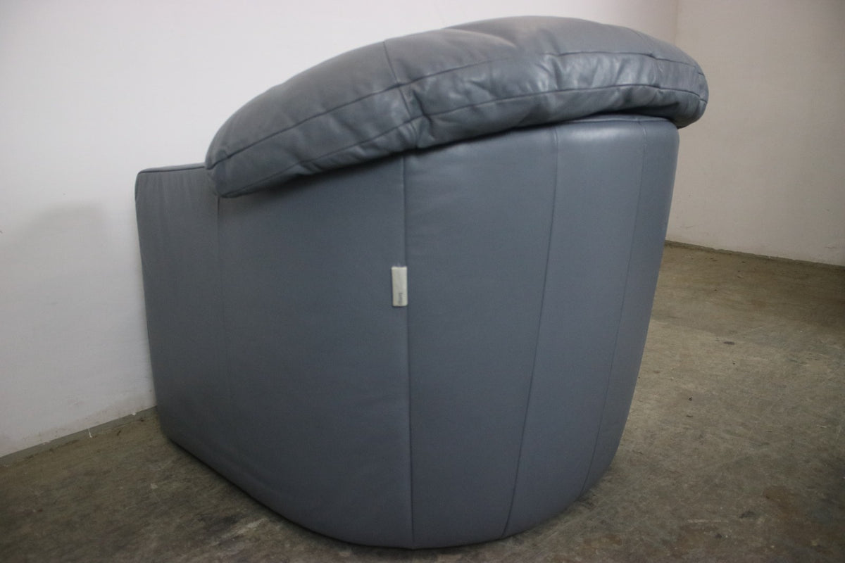 Rolf Benz BMP Sessel Blaugrau Einsitzer Sofa Echtleder Blaugrau Designer | Rolf Benz - Bild 8
