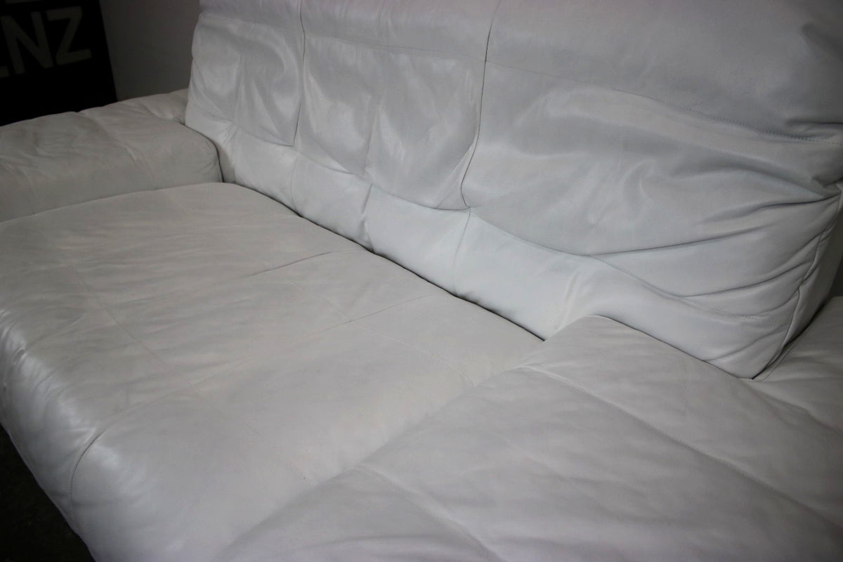 Designer Sofa von Rolf Benz AK Weiß Leder Manuelle Funktion Zweisitzer Couch | Rolf Benz - Bild 6