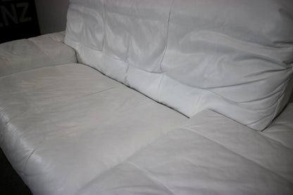 Designer Sofa von Rolf Benz AK Weiß Leder Manuelle Funktion Zweisitzer Couch | Rolf Benz - Bild 6