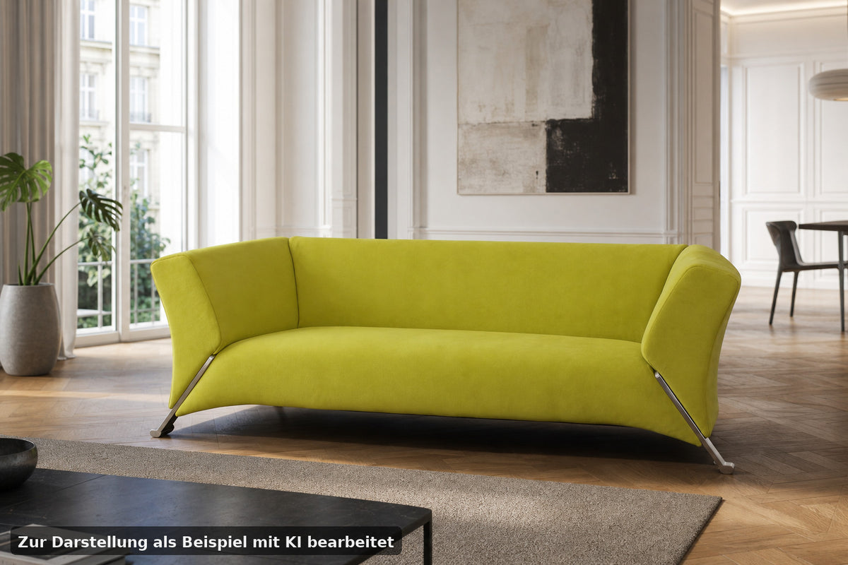 Rolf Benz 322 Clubsofa–Dreisitzer Designer Couch Neu Bezogen Gelb Stoff | Rolf Benz - Bild 1