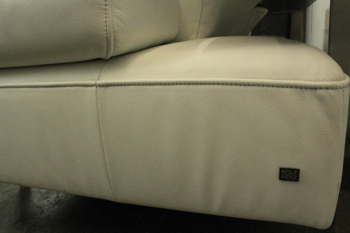Rolf Benz Dono6100 Couch Liege Zweisitzer Weiß Leder Designer Sofa | Rolf Benz - Bild 8