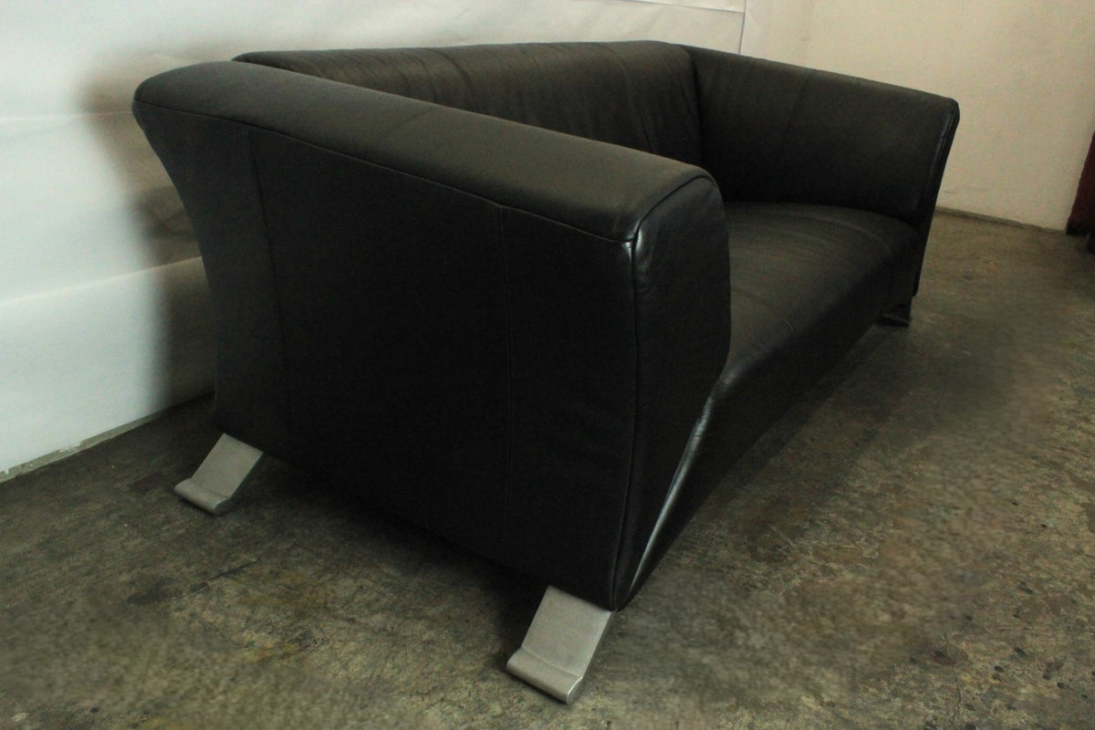 ROLF BENZ 322 | 2,5-SITZER | SCHWARZ LEDER | DESIGNER SOFA | Rolf Benz - Bild 4