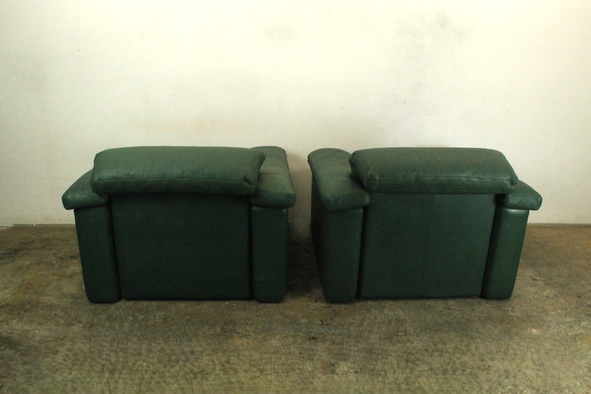 Rolf Benz 4000 Couch Garnitur Dreisitzer Sofa mit 2 Sessel Grün Leder | Rolf Benz - Bild 7