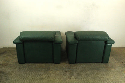 Rolf Benz 4000 Couch Garnitur Dreisitzer Sofa mit 2 Sessel Grün Leder | Rolf Benz - Bild 7