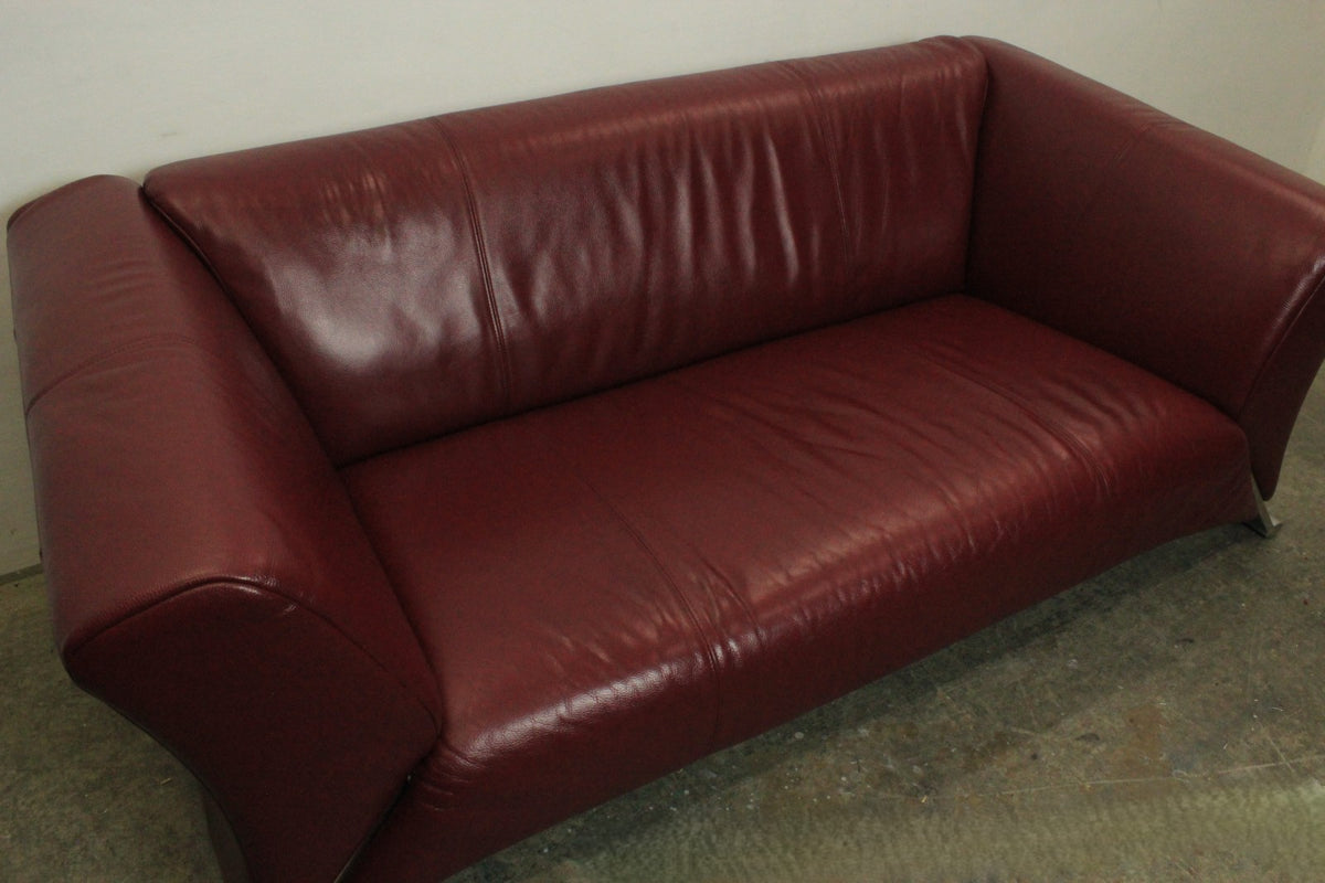 Rolf Benz 322 Club Sofa Zweieinhalbsitzer Designer Couch Echtleder Oxblood Rot | Rolf Benz - Bild 9