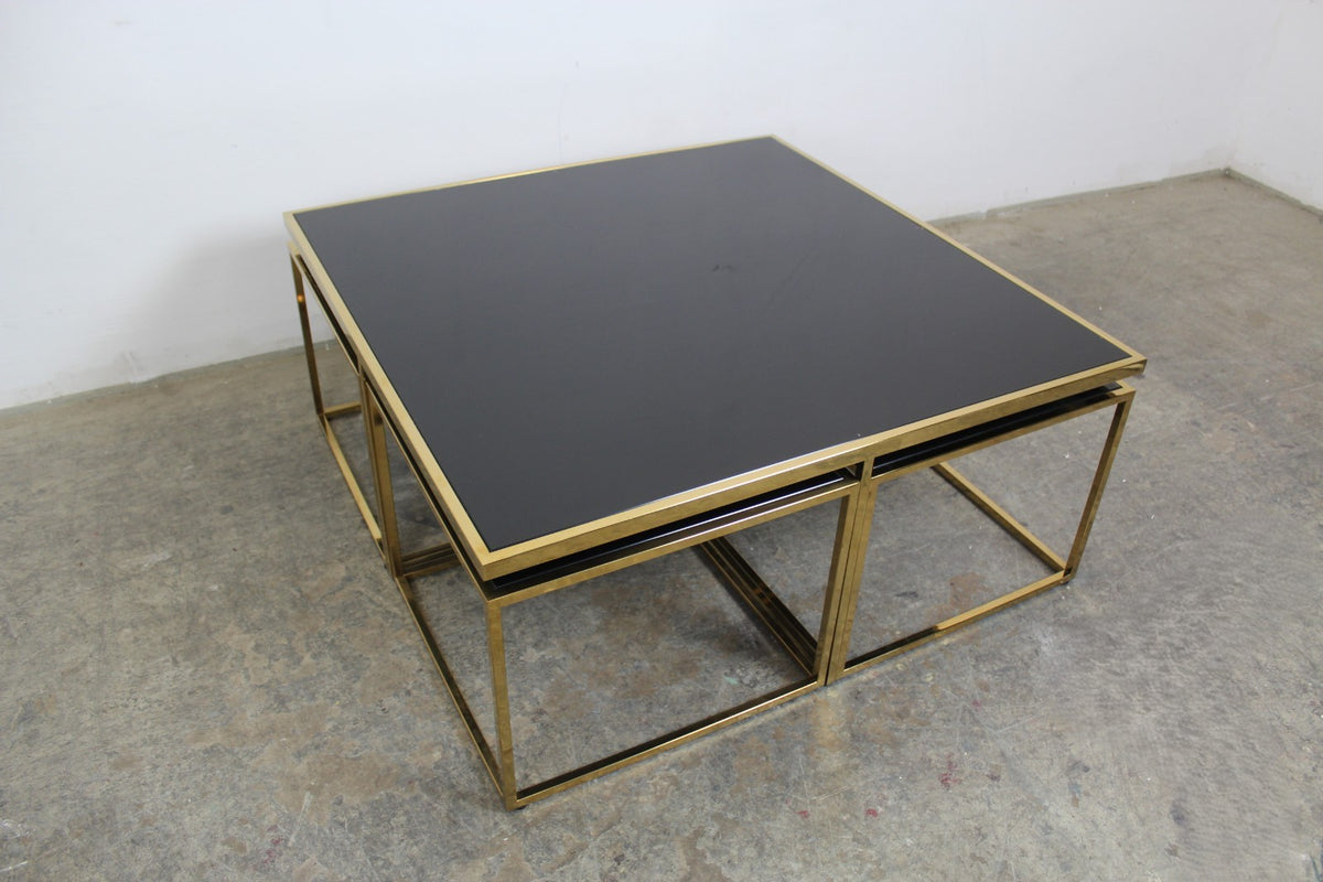 Eleganter Titanium - Glas - Couchtisch Mit 4 Ausziehbaren Besitelltischen | Handarbeit - Bild 3