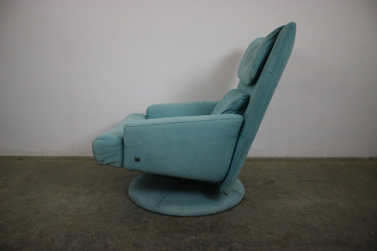 Rolf Benz Drehsessel Einsitzer Sofa Veloursleder Blau Designer Multifunktion | Rolf Benz - Bild 5