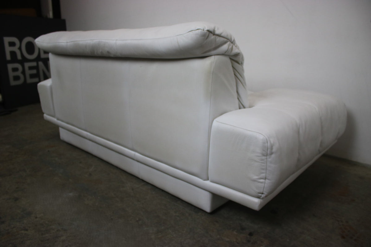 Designer Sofa von Rolf Benz AK Weiß Leder Manuelle Funktion Zweisitzer Couch | Rolf Benz - Bild 9