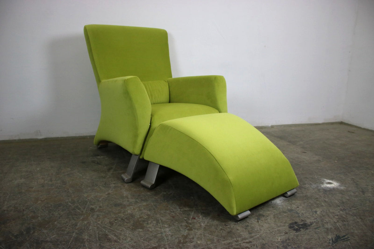 Rolf Benz 322 Sessel mit Hocker Stoff Gelb Designer Neubezug | Rolf Benz - Bild 4