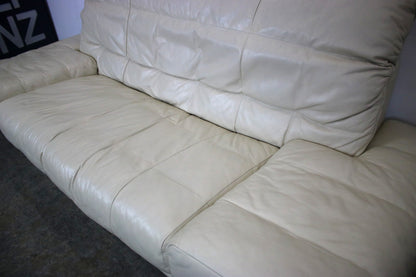 Designer Sofa von Rolf Benz AK Creme Leder Manuelle Funktion Dreisitzer Couch | Rolf Benz - Bild 5