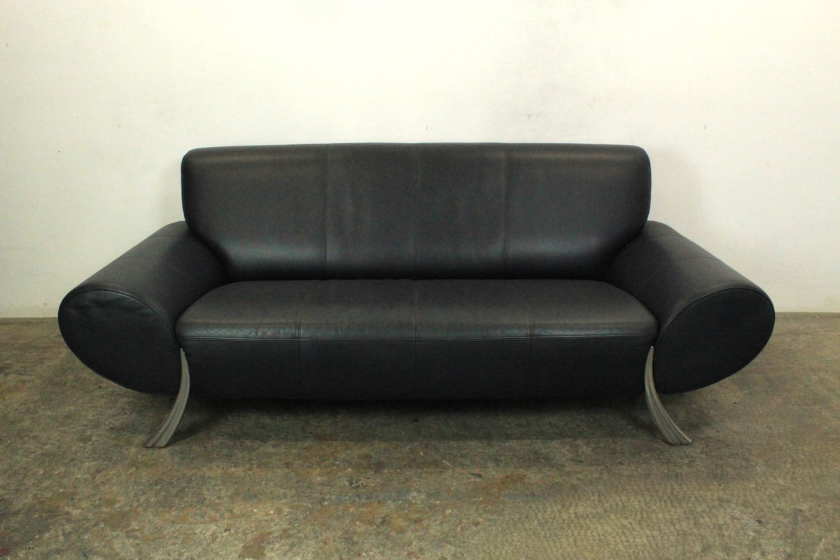 Rolf Benz 545 Designer Couch Dreisitzer Sofa Blau Echtleder | Rolf Benz - Bild 3