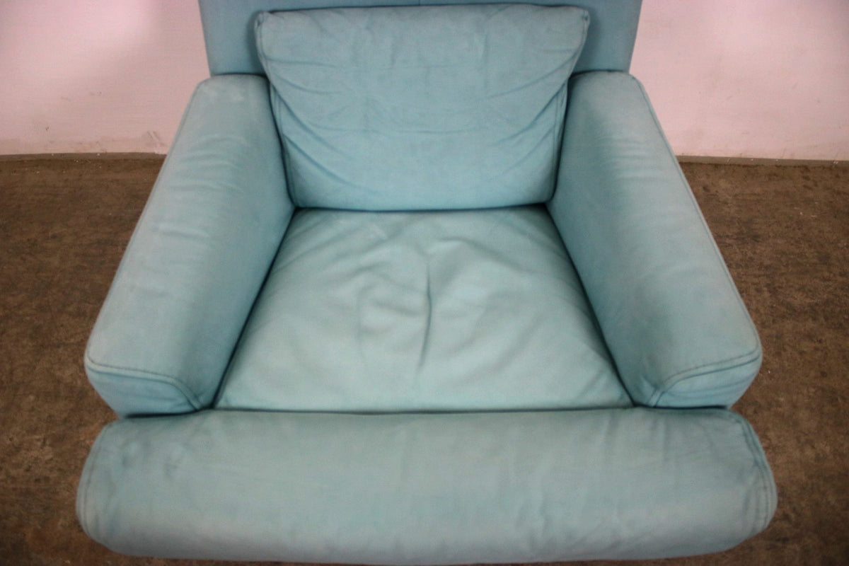 Rolf Benz Drehsessel Einsitzer Sofa Veloursleder Blau Designer Multifunktion | Rolf Benz - Bild 3
