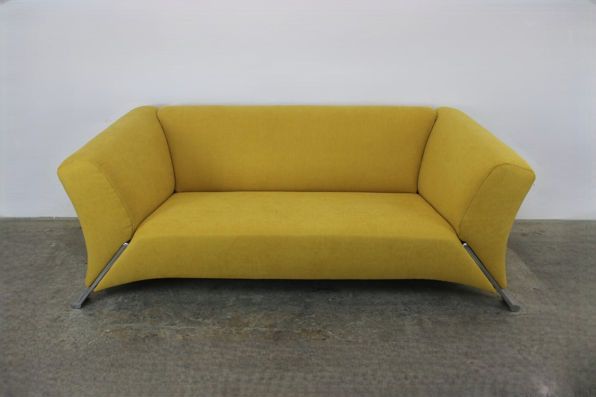 Rolf Benz 322 Clubsofa–Dreisitzer Designer Couch Neu Bezogen in Strahlendem Gelb | Rolf Benz - Bild 4